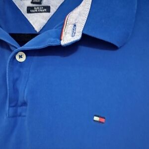 Tommy Hilfiger Men's XL Slim Fit Blue Polo Shirt